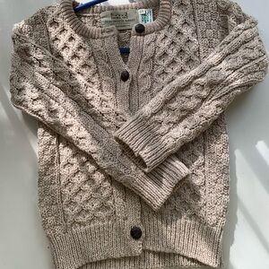 Children’s Aran Irish wool cardigan ages 4-5 NWT